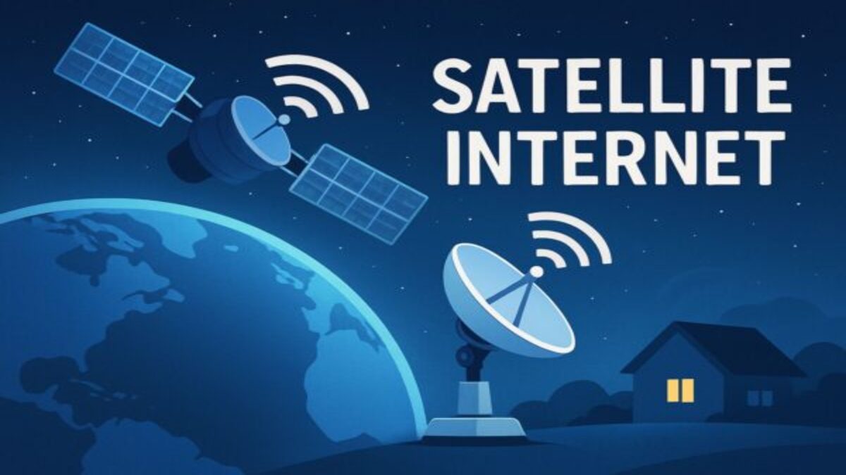 pic of satellite with satellite internet on the image