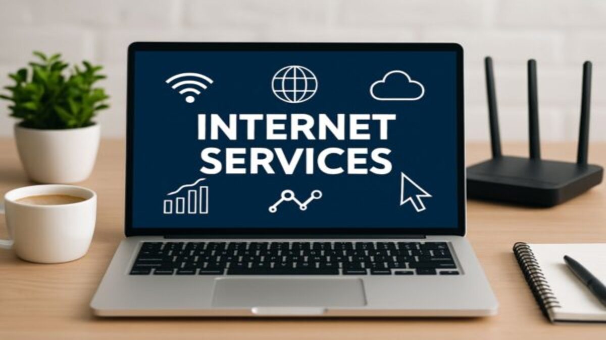 internet services displayed on a laptop
