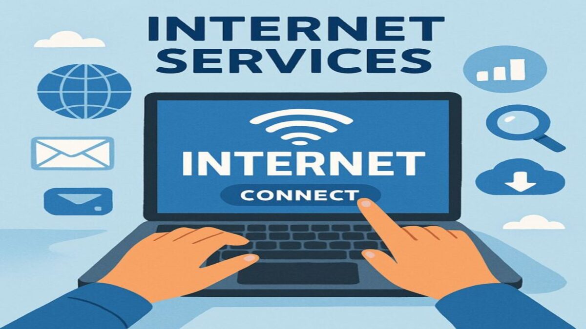 laptop connected to internet services