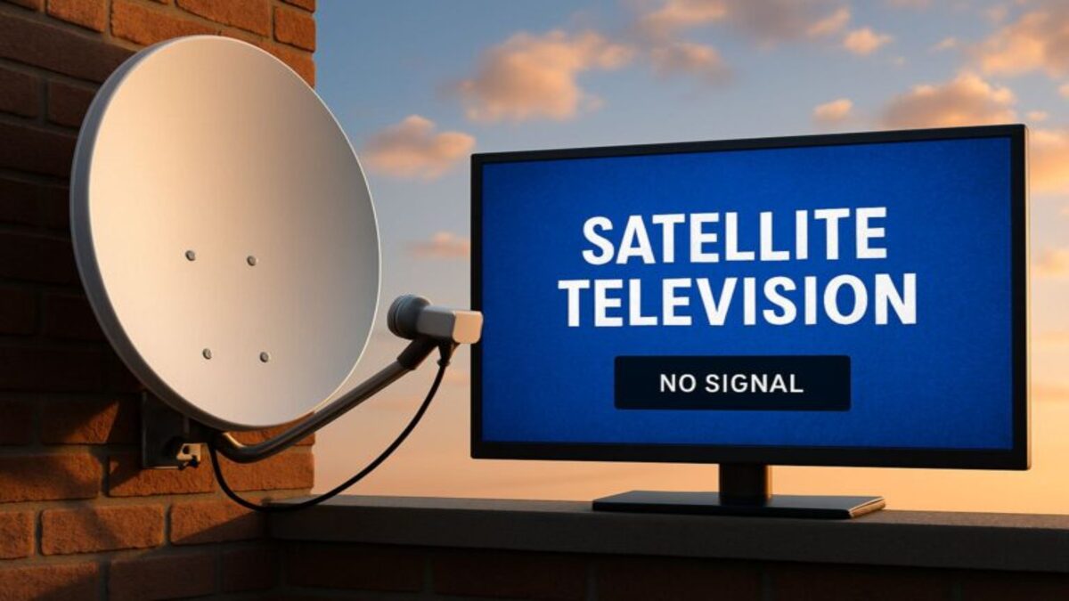 satellite dish and tv with no signal