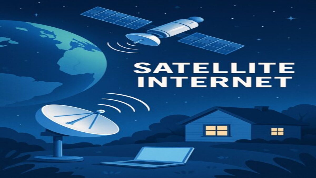 satelite internet with dish and house