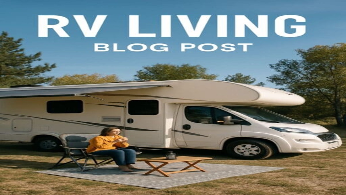 woman using internet outside her rv